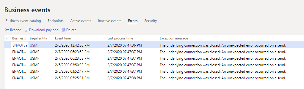 The underlying connection was closed: An unexpected error occurred on a send.